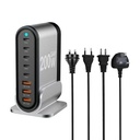 Universal Travel Worldwide 8 Ports All in One USB C Multi Charging Hub Block Gan Power Adapter 100-240V 200w Wall Charger