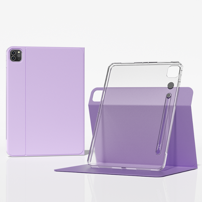 2024 New Product With Detachable Cover and Transparent Backshell Sliding Magnetic Suction Free to Adjust Angel for iPad Pro5 11"