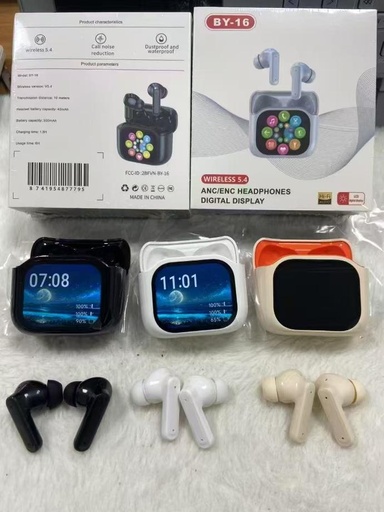 2025 BY16 ANC Wireless In-Ear Earbuds Noise Cancelling Gaming Headphones with Touch Screen